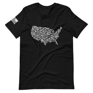 USA map 2nd amendment pro gun Unisex t-shirt