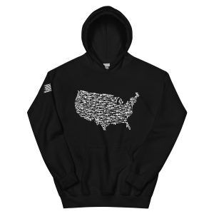 USA map 2nd amendment pro gun Unisex Hoodie