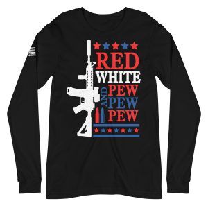Red White 2nd amendment pro gun Unisex Long Sleeve Tee