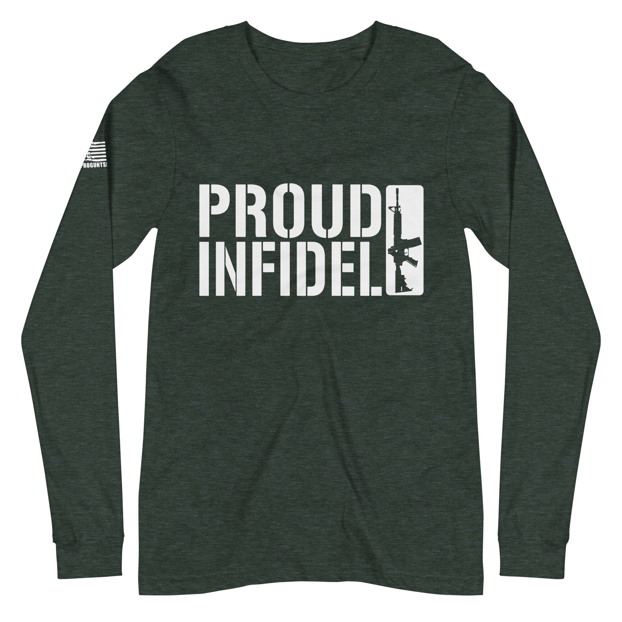 Proud Infidel 2nd amendment pro gun Unisex Long Sleeve Tee - Image 3
