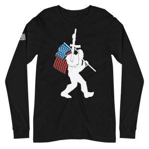 Bigfoot With a Gun 2nd amendment pro gun Unisex Long Sleeve Tee