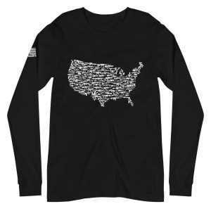 USA map 2nd amendment pro gun Unisex Long Sleeve Tee