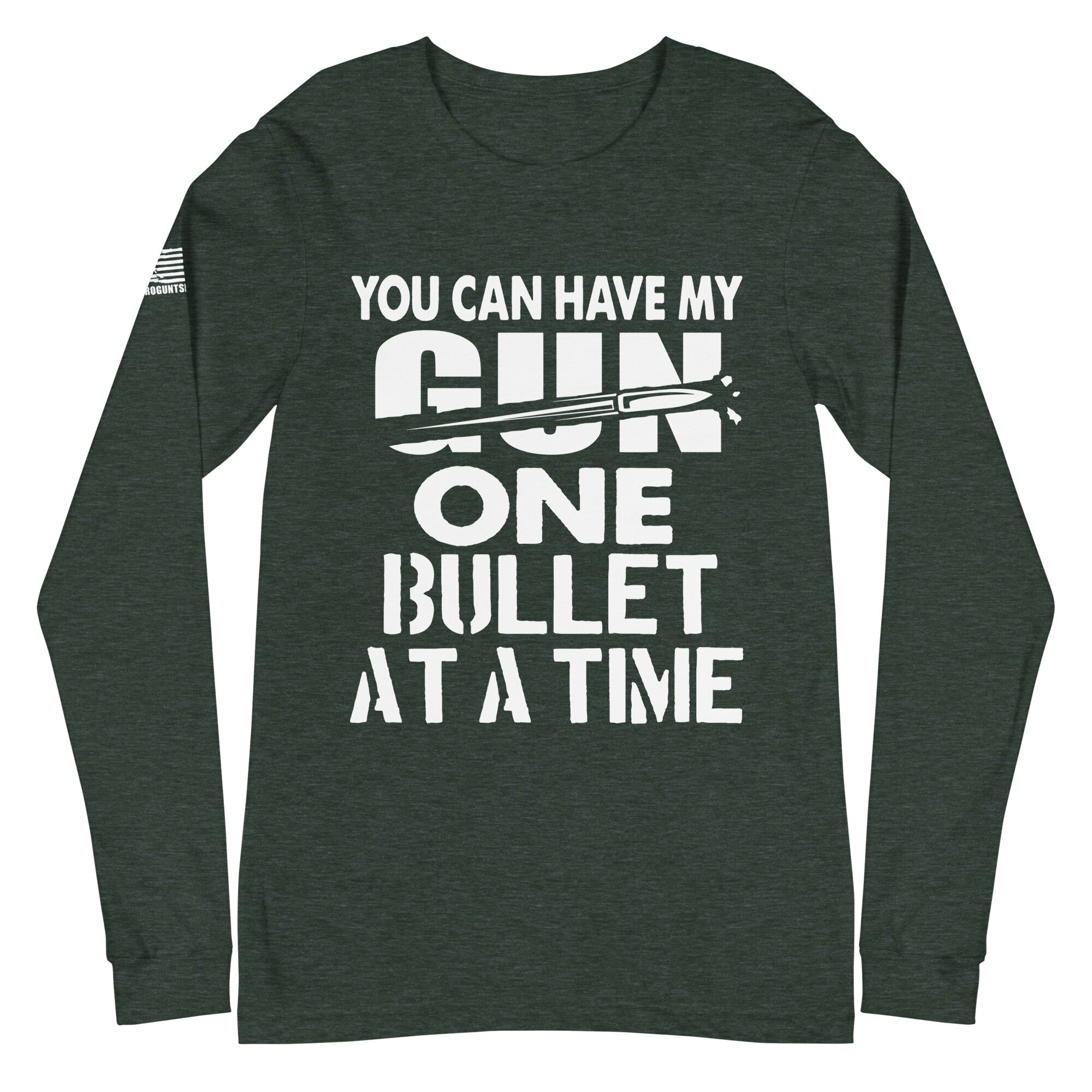 One bullet at a time 2nd amendment pro gun Unisex Long Sleeve Tee - Image 3